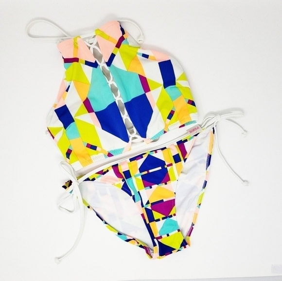VS PINK halter high neck string bikini swimsuit - Picture 1 of 8